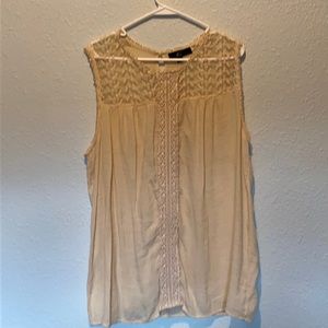 💜💜 GNW Women’s Sleeveless Gauze and Lace Top Size 2X